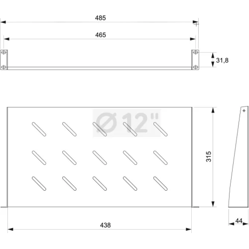 12inch Рэковая полка 1U