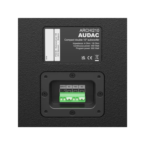 Audac ARCHI210/B Пассивный сабвуфер, 450 Вт., 2х10"