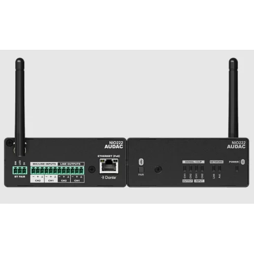 Audac NIO222 Интерфейс Dante/AES67, 2х2, Bluetooth