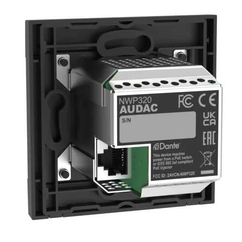 Audac NWP320/B Настенная панель, Bluetooth, Dante/AES67