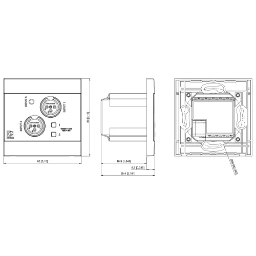 Audac NWP320/B Настенная панель, Bluetooth, Dante/AES67