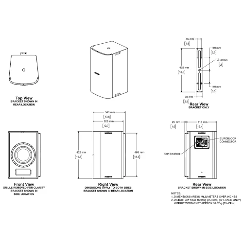 Bose DesignMax DM10S-SUB White Трансляционный сабвуфер, 40/80/150 Вт., 70/100 В, 10"