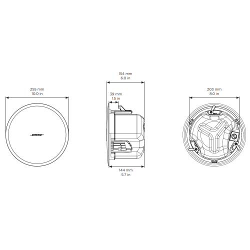 Bose DesignMax DM3C Black Встраиваемая АС, 6/12/25 Вт., 70/100 В, 3,5", пара