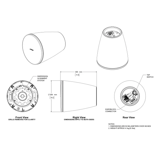 Bose DesignMax DM5P White Подвесная АС, 6/12/25/50 Вт., 70/100 В, 5,25", пара