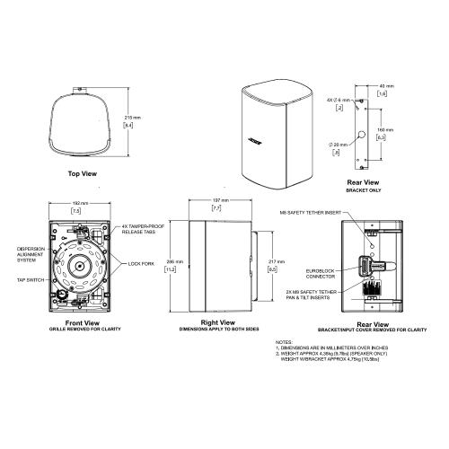 Bose DesignMax DM5SE White Трансляционная АС, 6/12/25/50 Вт., 70/100 В, 5,25", пара