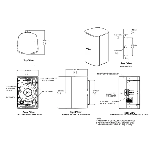 Bose DesignMax DM5SE Black Трансляционная АС, 6/12/25/50 Вт., 70/100 В, 5,25", пара