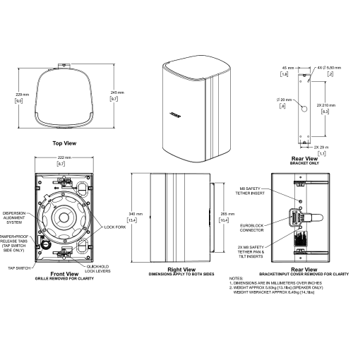 Bose DesignMax DM6SE White Трансляционная АС, 5/10/20/40/80 Вт., 70/100 В, 6,5", пара