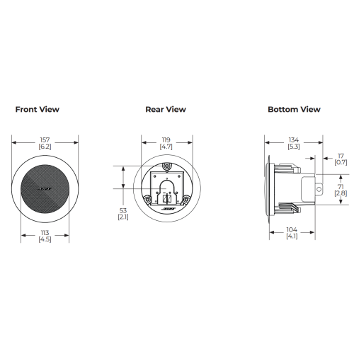 Bose FreeSpace 3 Flush-Mount Satellites Black Встраиваемая АС, 12 Вт., 70/100 В, 2,5", пара