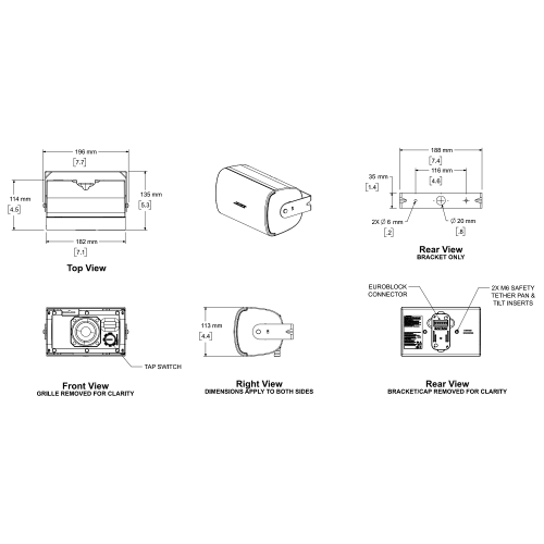 Bose FreeSpace FS2SE Black Трансляционная АС, 1/2/4/8/16 Вт., 70/100 В, 2,25", пара