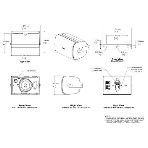 Bose FreeSpace FS4SE White Трансляционная АС, 5/10/20/40 Вт., 70/100 В, 4,5", пара