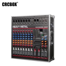 CRCBOX CB-180 8-канальный активный микшерный пульт, 2х500Вт., MP3