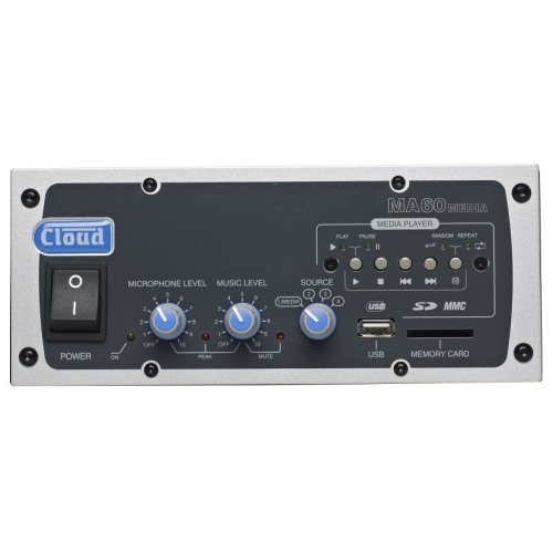 Cloud Electronics MA 60 MEDIA Трансляционный микшер-усилитель, 2х60 Вт., MP3