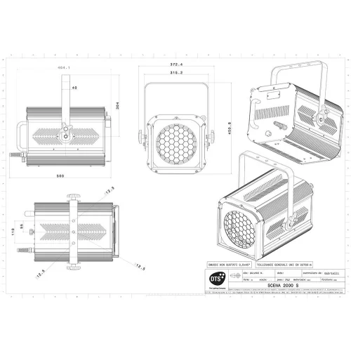 DTS SCENA S 2000 FR Театральный прожектор, 2000 Вт., Zoom