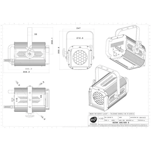 DTS Scena S 300/500 FR  Театральный прожектор, 300/500 Вт., Zoom