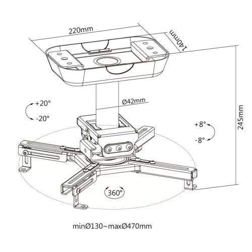 Exell EXi-P4500 Кронштейн потолочный для проектора