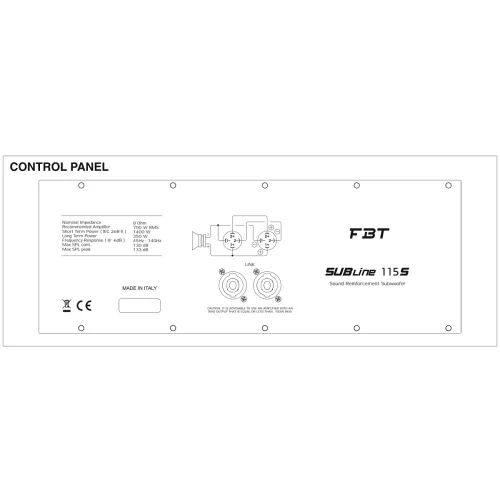 FBT SUBLINE 115S Пассивный сабвуфер, 700 Вт., 15"