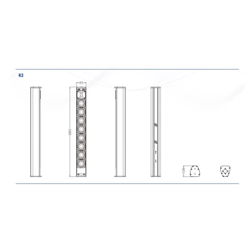 FDB Audio K3 Пассивная звуковая колонна, 200 Вт., 8х3"