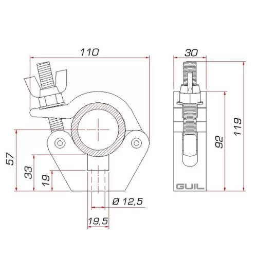 GUIL ADT-44 Адаптер Ø35 для установки ферм 250-400 мм
