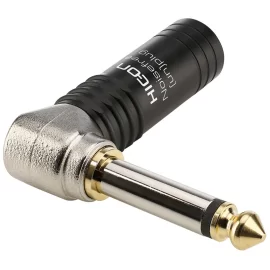 Hicon HI-J63MA14 Разъем JACK 6,3 мм угловой 90° (моно) NOISEFREE, папа, кабельный