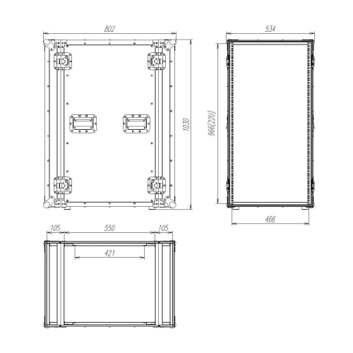 Imlight RC9-550-22U Рэковый кейс 22U, глубина 550мм