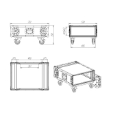 Imlight RCC9-480-4U Рэковый кейс 4U, с колесами, глубина 480мм
