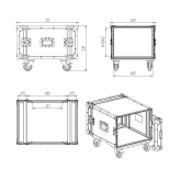 Imlight RCC9-480-8U Рэковый кейс 8U, с колесами, глубина 480мм