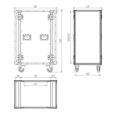 Имлайт RCC9-550-22U Рэковый кейс 22U, с колесами, глубина 550мм