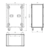 Имлайт RCC9-550-22U Рэковый кейс 22U, с колесами, глубина 550мм
