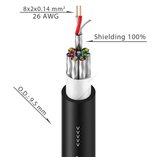 Roxtone TCC8/100 Аудиокабель, мультикор, 8x2x0,14мм2