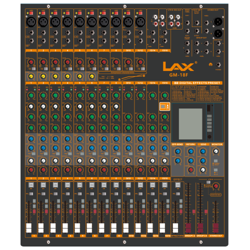 LAX GM-18F Аналоговый микшер, 18 каналов, Bluetooth
