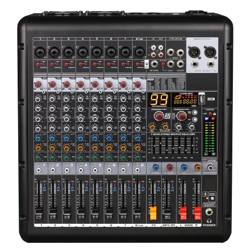 LAudio AG-8PB Активный микшерный пульт, 8 каналов, 2х600 Вт., FX, MP3, Bluetooth