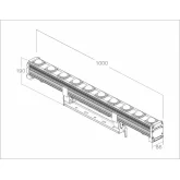 Light Sky IPL 1015B Светодиодная панель BAR, 10х15 Вт., RGBW, IP65