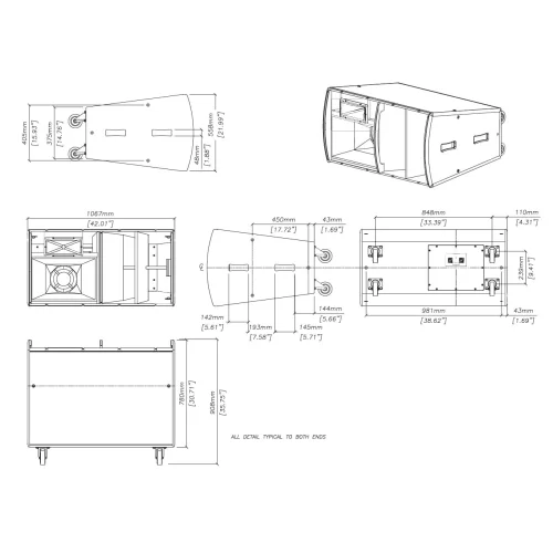 Martin Audio THH Пассивная АС, 1050 Вт., 15"+10"