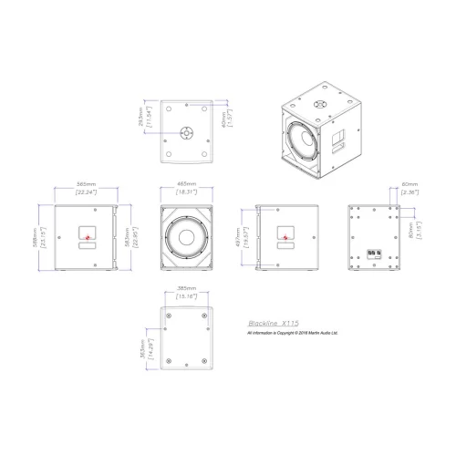 Martin Audio X115 Пассивный сабвуфер, 500 Вт., 15"