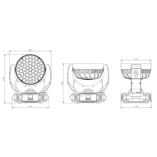 PR Lighting XLED 1061 Вращающаяся голова Wash, 61х10 Вт., RGBW