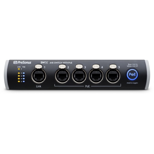 PreSonus SW5E AVB-коммутатор, 5 портов, 4 порта с функцией PoE