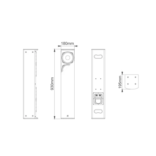 RFIntell L7 Пассивная звуковая колонна, 600 Вт., 4х6,5"