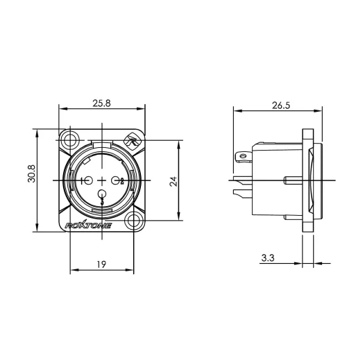 Roxtone RX3MD-NT Разъем контактный панельный XLR «папа»