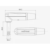 Roxtone PJ2RX-GG Разъем 6,3mm моно Jack, угловой