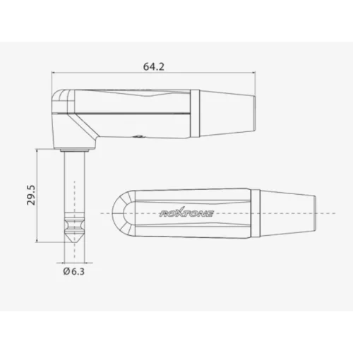 Roxtone PJ2RX-NG Разъем 6,3mm моно Jack(угловой)