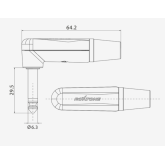 Roxtone PJ2RX-SG Разъем 6,3mm моно Jack(угловой)