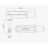 Roxtone PJ2RX-SG Разъем 6,3mm моно Jack(угловой)