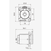 Roxtone RJ3FD-NT Разъем панельный 6,3мм Jack