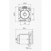 Roxtone RJ3FD-NT Разъем панельный 6,3мм Jack