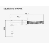 Roxtone RJ3RPP-BG Разъем 6,3mm стерео Jack(угловой)