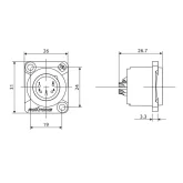 Roxtone RX5MDWP-BG Разъем XLR панельный папа 5-пин, IP66