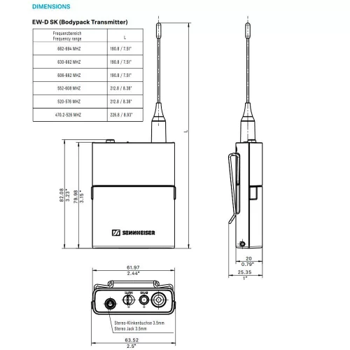 Sennheiser EW-D SK Поясной передатчик системы Evolution Wireless Digital