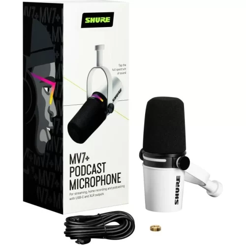 Shure MV7+-W Студийный динамический микрофон