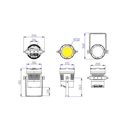 Silver Star SS2151XLEM TV-ONE Прожектор PAR LED, 12x15 Вт., RGBL, IP66