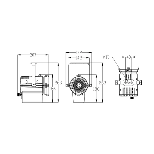 Silver Star SS868XCE FREZNO MINI COLOR Театральный прожектор с линзой Френеля